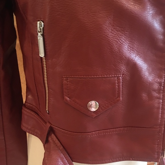🔥NEW MARKDOWN🔥red/maroon motorcycle jacket🔥NWT - Picture 8 of 8